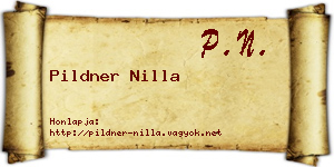 Pildner Nilla névjegykártya
